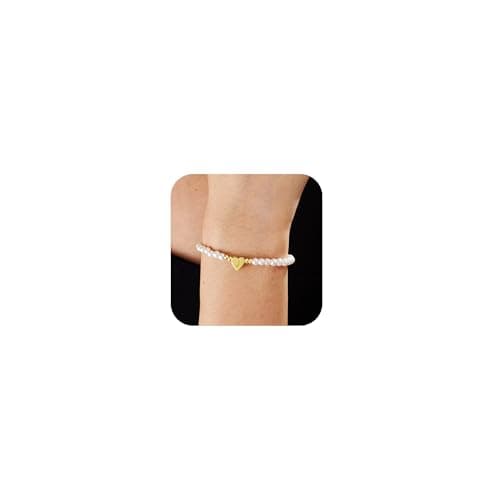 2025 Trendy Gold Initial Pearl Bracelet for Women