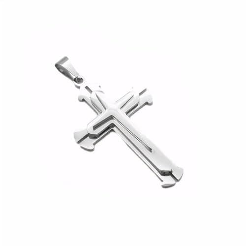 Brave Tour Men's Titanium Steel Cross Necklace