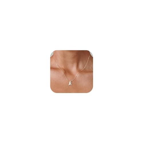 GIFT4U 18K Gold Filled Initial Necklace for Women