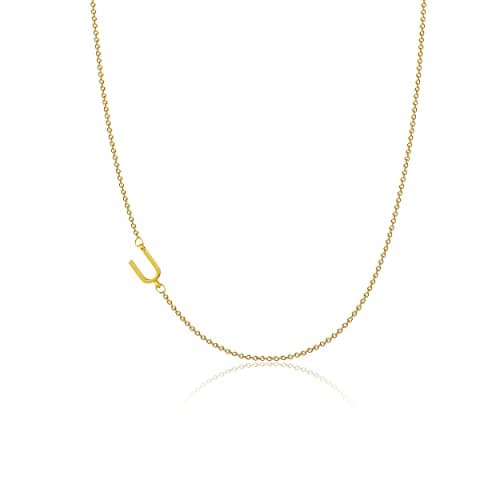 VIROMY Dainty 14K Gold Plated Minimalist Initial Name Choker Necklace