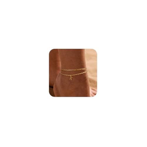 Tasiso Women's Waterproof 14K Gold Filled Anklet Jewelry