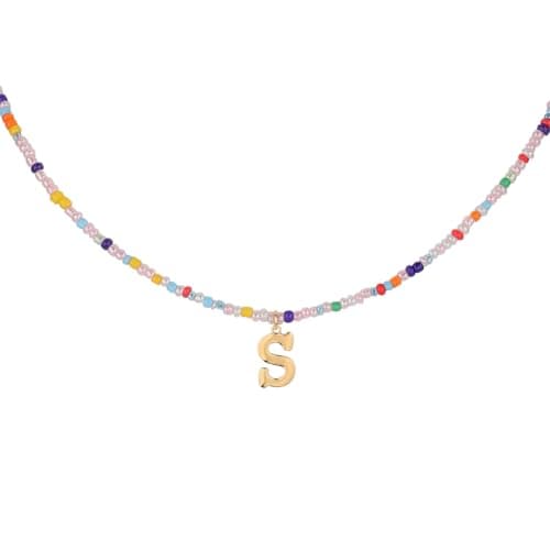 Mikovivi Bohemian Letter Pendant Necklace for Teens