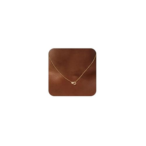 Gold Plated Heart Charm Necklace for Women A-Z Pendant Birthday Christmas Gifts