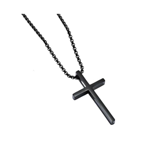 Stainless Steel Cross Pendant Necklace for Boys and Teens