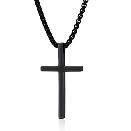 Philippians 4:13 Men's Rnivida Cross Necklace, Stainless Steel Christian Pendant