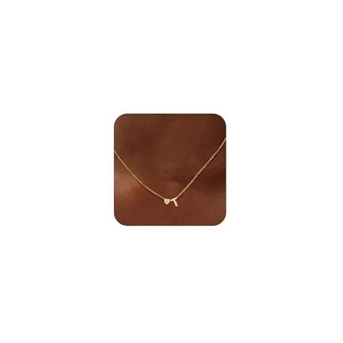 Gold Plated Heart Charm Necklace for Women A-Z Pendant Birthday Christmas Gifts