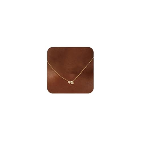 Gold Plated Heart Charm Necklace for Women A-Z Pendant Birthday Christmas Gifts