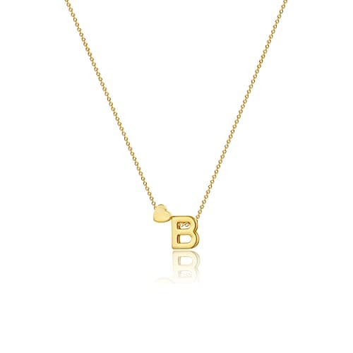 VIROMY Gold Initial Heart Necklace for Women Dainty 14K Gold Plated Pendant Jewelry