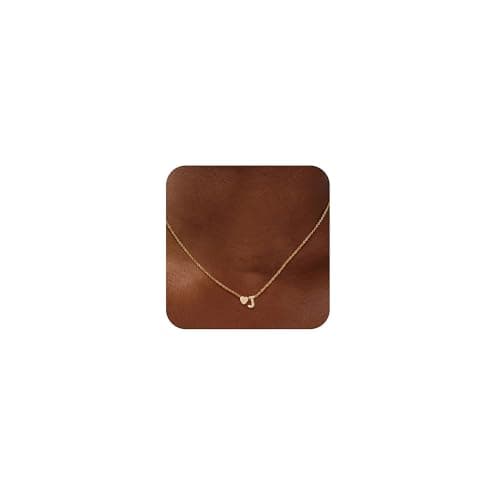 Gold Plated Heart Charm Necklace for Women A-Z Pendant Birthday Christmas Gifts