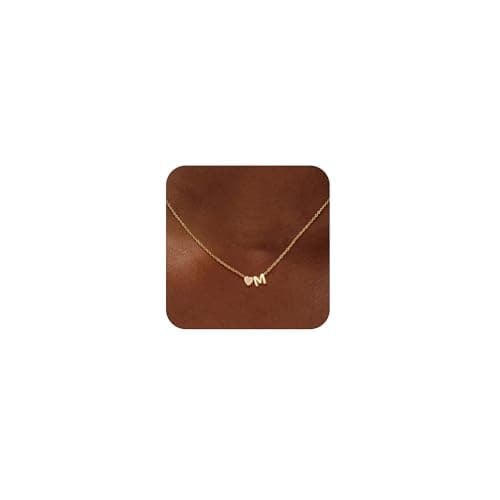 Gold Plated Heart Charm Necklace for Women A-Z Pendant Birthday Christmas Gifts
