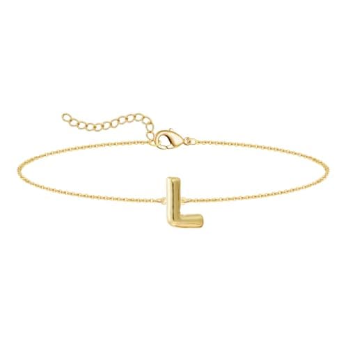 Gold Plated Balloon Letter Necklace A-Z for Women