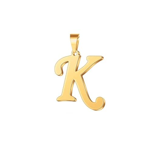 Kalapure Initial Charms Gold Pendant 14k Gold Letter Charms for Men & Women