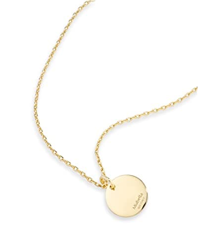 Miabella 18K Gold Plated Round Initial Necklace for Women Adjustment 18-20 Inch A-Z Made in Italy