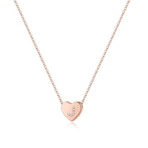 Mooham Initial Heart Cubic Zirconia Pendant Necklace for Women