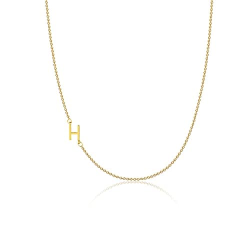 VIROMY Dainty 14K Gold Plated Minimalist Initial Name Choker Necklace