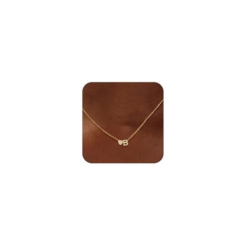 Gold Plated Heart Charm Necklace for Women A-Z Pendant Birthday Christmas Gifts