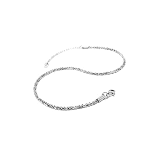 Fashion 21 Stainless Steel Cuban Rope Chain Anklet for Women Adjustable Waterproof Beach Fashion