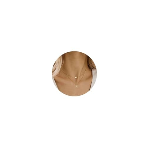 MOMOL 18K Gold Plated Heart Initial Choker Necklace for Women
