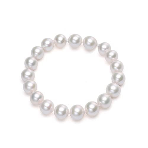 ERLOSYA Dainty Handmade 10mm Big Shell Pearl Bracelet for Women