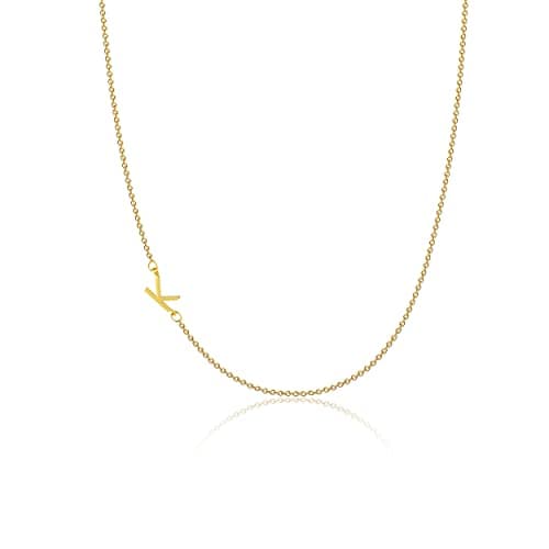 VIROMY Dainty 14K Gold Plated Minimalist Initial Name Choker Necklace