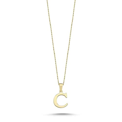 Wish 14k Real Gold Alphabet Initial Necklace for Women | Custom Charms | Birthday Gift