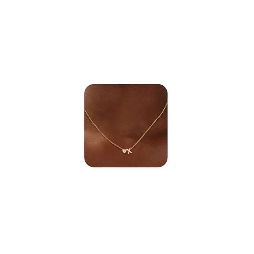Gold Plated Heart Charm Necklace for Women A-Z Pendant Birthday Christmas Gifts
