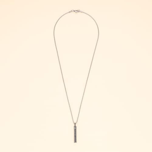 COAI CZ Paved Simple Men's Stainless Steel Silver/Gold Necklace, 20-24" Chain