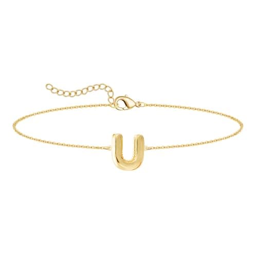 Gold Plated Balloon Letter Necklace A-Z for Women