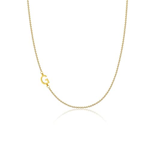 VIROMY Dainty 14K Gold Plated Minimalist Initial Name Choker Necklace