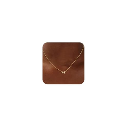 Gold Plated Heart Charm Necklace for Women A-Z Pendant Birthday Christmas Gifts