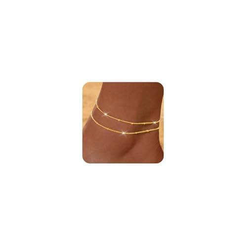 Waterproof Gold and Silver Anklets for Teen Girls