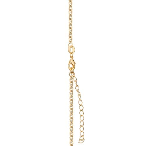 Barzel 18K Gold Plated Diamond Cut Initial Necklace, 18" Chain + 2" Ext, Made in Brazil