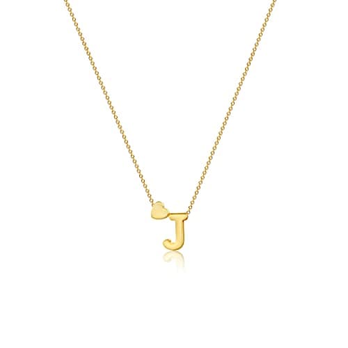 VIROMY Gold Initial Heart Necklace for Women Dainty 14K Gold Plated Pendant Jewelry