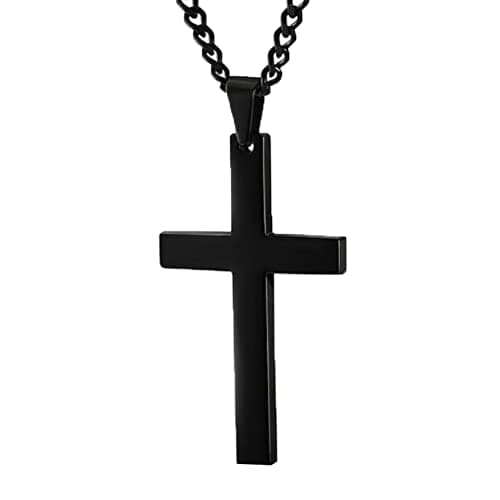 Bluelans 316L Stainless Steel Cross Pendant Necklace | Silver/Gold/Black_chain Easter Birthday Christmas Thanksgiving Va