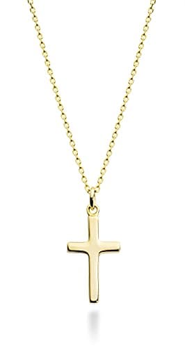 Miabella Italian 18K Gold Plated Small Cross Pendant Necklace