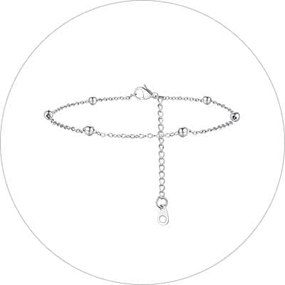 Focalook 14K Gold Plated Plus Size Anklet Jewelry 8.5-10.5" Adjustable