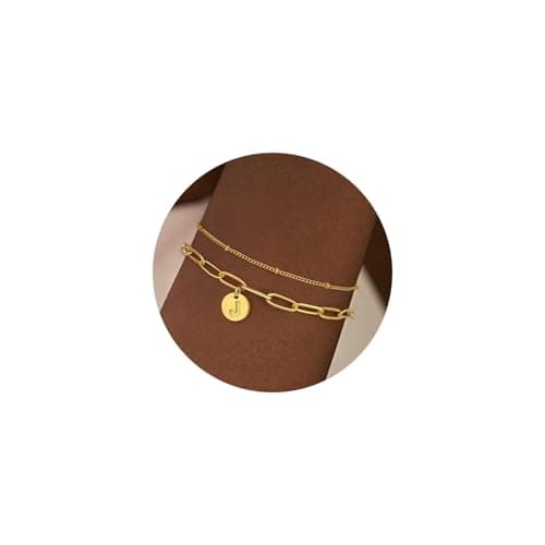 Turandoss Gold Monogram Initial Bracelets for Women