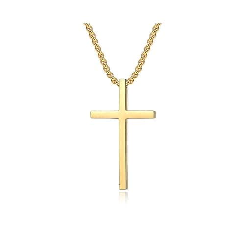 Stainless Steel Cross Pendant Necklace for Boys and Teens