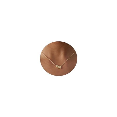 VIROMY Gold Initial Heart Necklace for Women Dainty 14K Gold Plated Pendant Jewelry