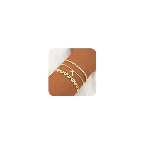 Tasiso 18K Gold Plated Initial Bracelet for Women Dainty Monogram Jewelry Gifts