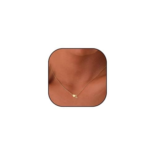 Tiny Gold Heart Initial Necklace - Personalized Mom's Gift for Women