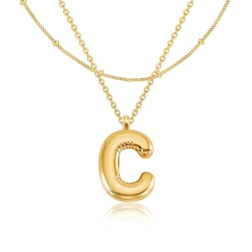 GIFT4U 18K Gold Plated Letter Necklace for Women