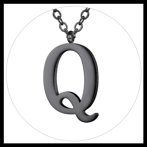 PROSTEEL Women's Trendy Gold Plated Black 316 Stainless Steel Initial Necklace, Adjustable 20-22"imentierten Mineralwass