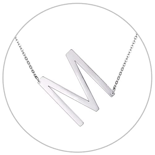 Alphabet A-Z Stainless Steel Choker for Women, Gold Plated CZ Jewelry, Gift Box Packed