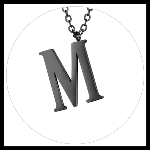 PROSTEEL Women's Trendy Gold Plated Black 316 Stainless Steel Initial Necklace, Adjustable 20-22"imentierten Mineralwass