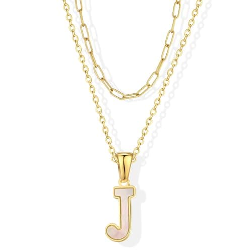 KELMALL Gold Initial Necklace, A-Z Circle Pendant Non-Tarnish Jewelry