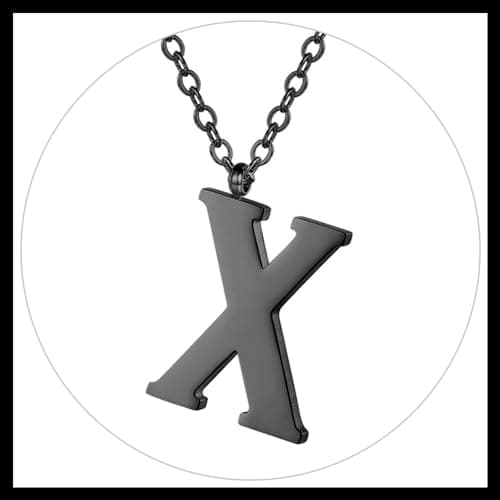 PROSTEEL Women's Trendy Gold Plated Black 316 Stainless Steel Initial Necklace, Adjustable 20-22"imentierten Mineralwass