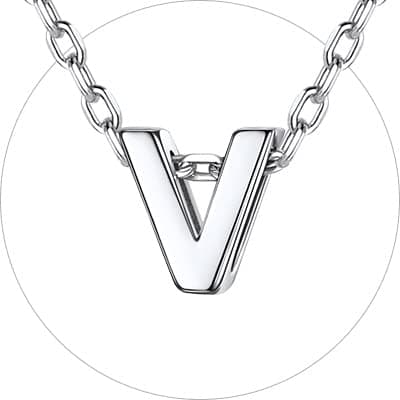 Chic Silver 925 Sterling Initial Necklace for Women, Personalized Gift (with Box)