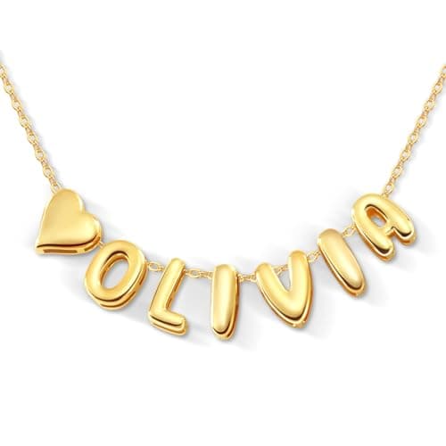 Yopicks Custom Initial 14K Gold Plated Necklaces for Women | Personalized Mama Gift
