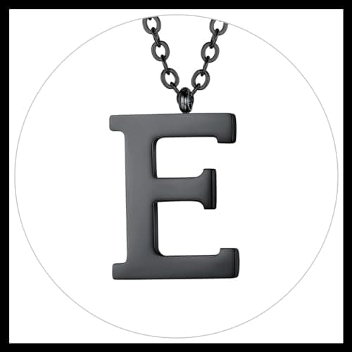 PROSTEEL Women's Trendy Gold Plated Black 316 Stainless Steel Initial Necklace, Adjustable 20-22"imentierten Mineralwass